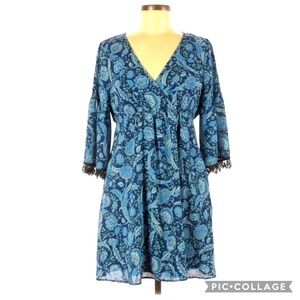 Candie’s Floral Paisley Faux Wrap V-Neck Dress